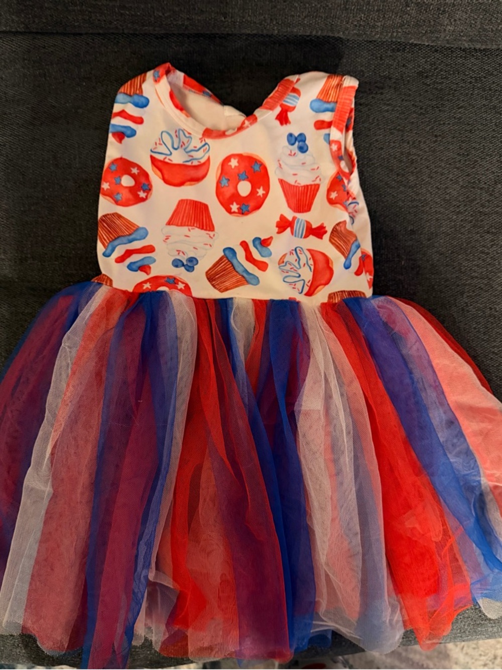 Mila and Rose Patriotic Red, White & Blue Tulle Kids Costume Dress